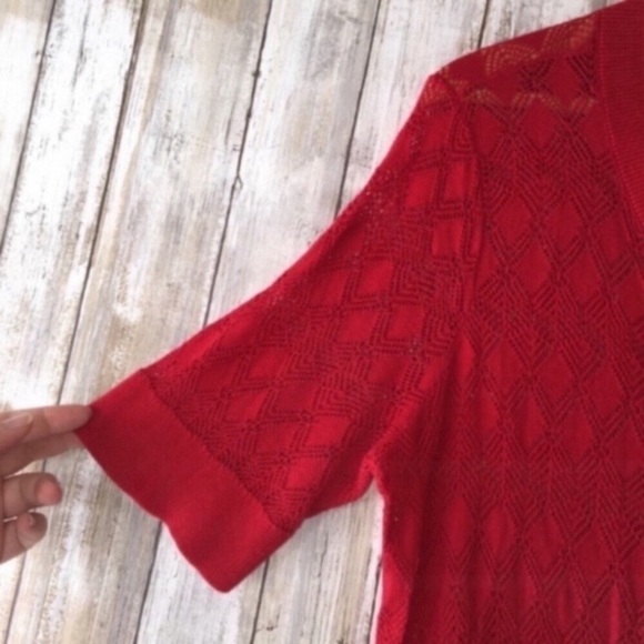Talbots Red Lightweight Breezy Cardigan - Picture 3 of 5